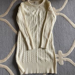 Cable knitted cream maternity dress